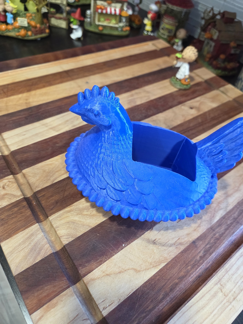 Bright Blue Hen Trinket Holder - Home Accents